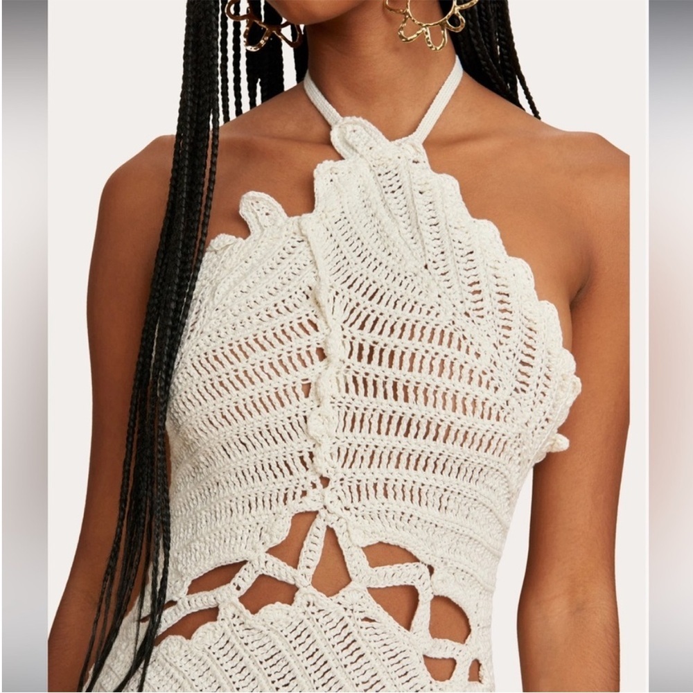 Cult Gaia Undina Crochet Mini Dress Off White - Picture 6 of 9
